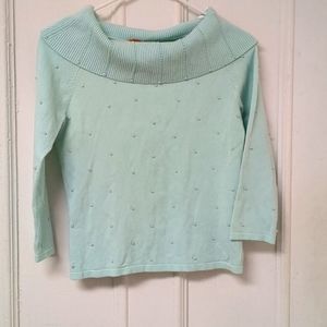 Belldini light blue sweater with pearls sOS like new